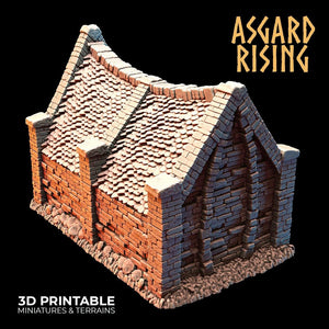 3D Printed Asgard Rising Cemetery Mausoleum 28mm-32mm Ragnarok D&D - Charming Terrain