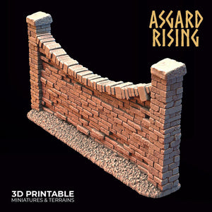 3D Printed Asgard Rising Cemetery Stone Wall Gate Set A 28mm-32mm Ragnarok D&D - Charming Terrain