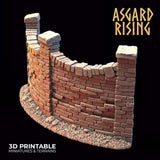 3D Printed Asgard Rising Cemetery Stone Wall Gate Set A 28mm-32mm Ragnarok D&D - Charming Terrain