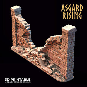 3D Printed Asgard Rising Cemetery Stone Wall Gate Set A 28mm-32mm Ragnarok D&D - Charming Terrain