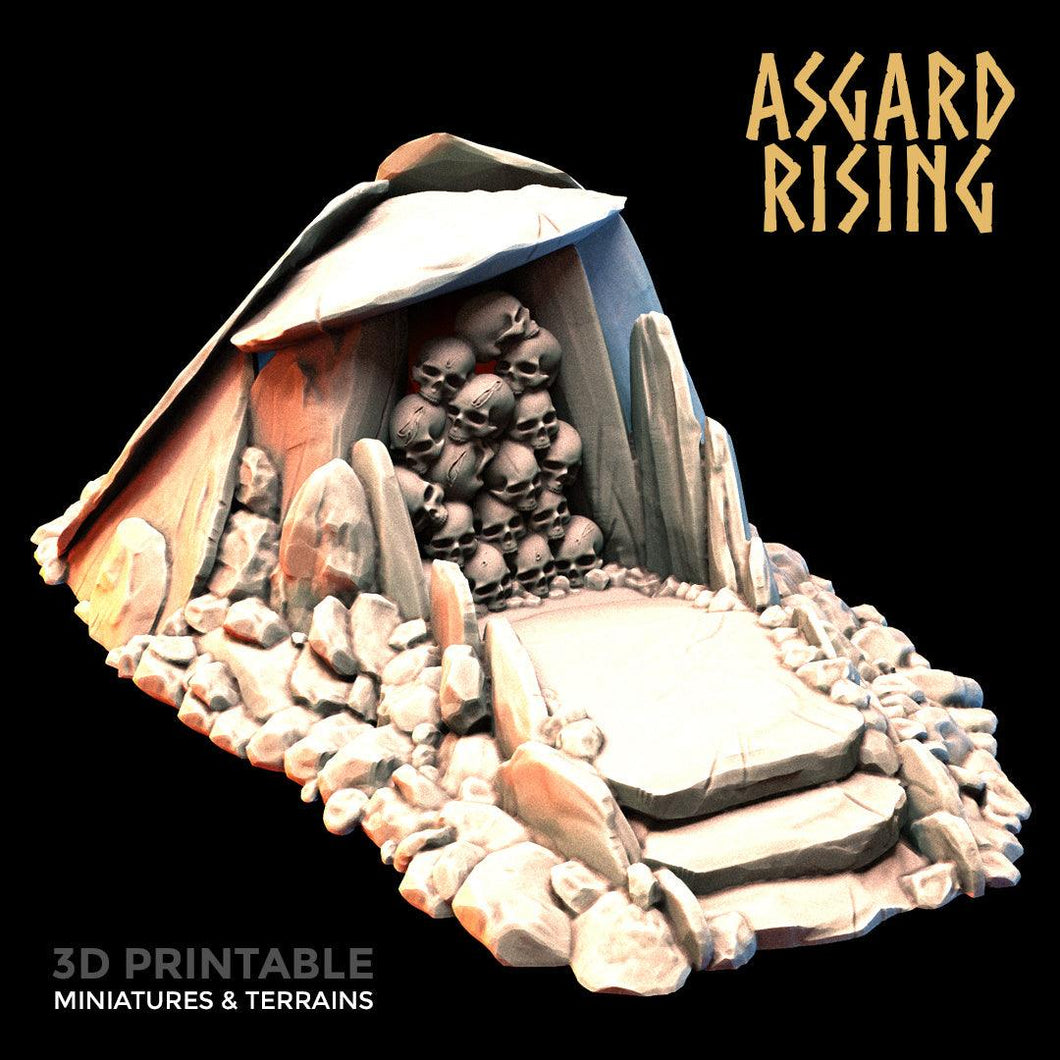 3D Printed Asgard Rising Crypt Entrance 28mm-32mm Ragnarok D&D - Charming Terrain