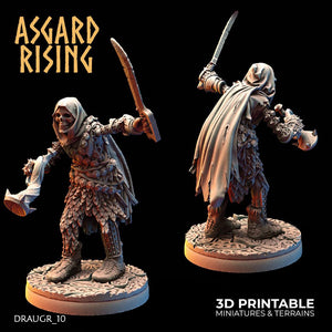 3D Printed Asgard Rising Draugr Barrow Guards Modular Set A 28 32 mm Wargaming DnD - Charming Terrain