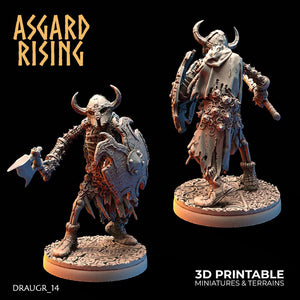 3D Printed Asgard Rising Draugr Barrow Guards Modular Set B 28 32 mm Wargaming DnD - Charming Terrain