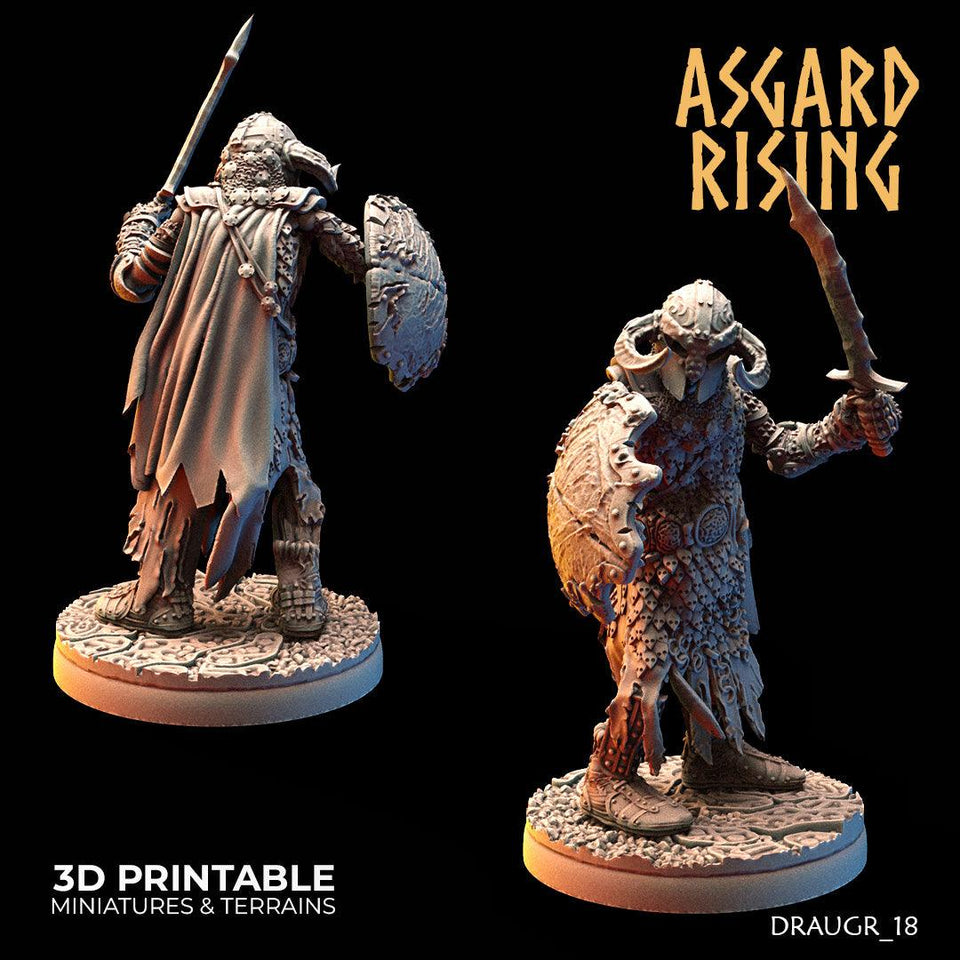 3D Printed Asgard Rising Draugr Barrow Guards Modular Set B 28 32 mm Wargaming DnD - Charming Terrain