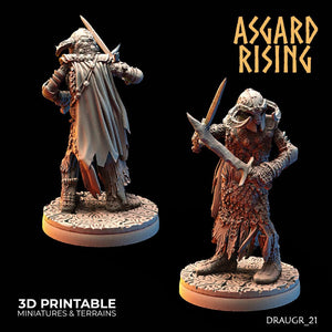 3D Printed Asgard Rising Draugr Barrow Guards Modular Set D 28 32 mm Wargaming DnD - Charming Terrain