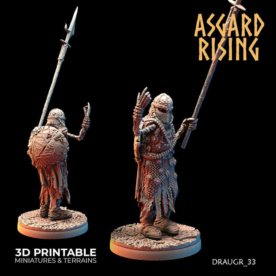 3D Printed Asgard Rising Draugr Phalanx Modular Set 28 32 mm Wargaming DnD - Charming Terrain