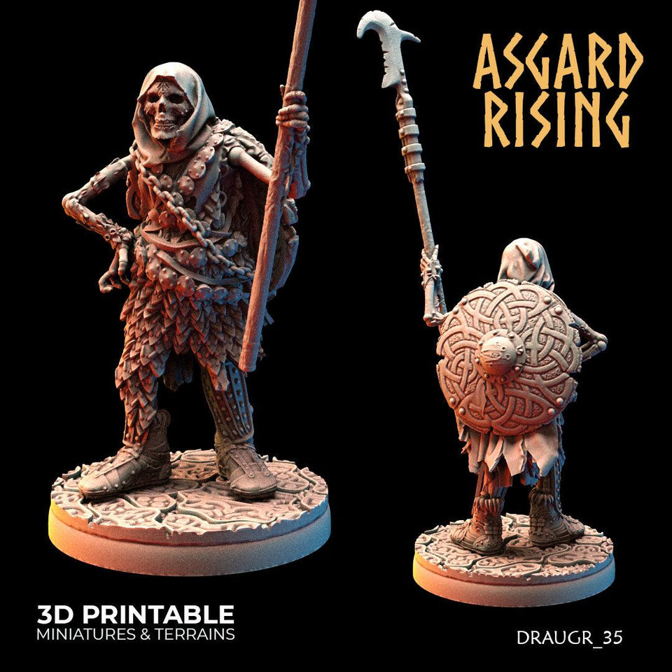 3D Printed Asgard Rising Draugr Phalanx Modular Set 28 32 mm Wargaming DnD - Charming Terrain