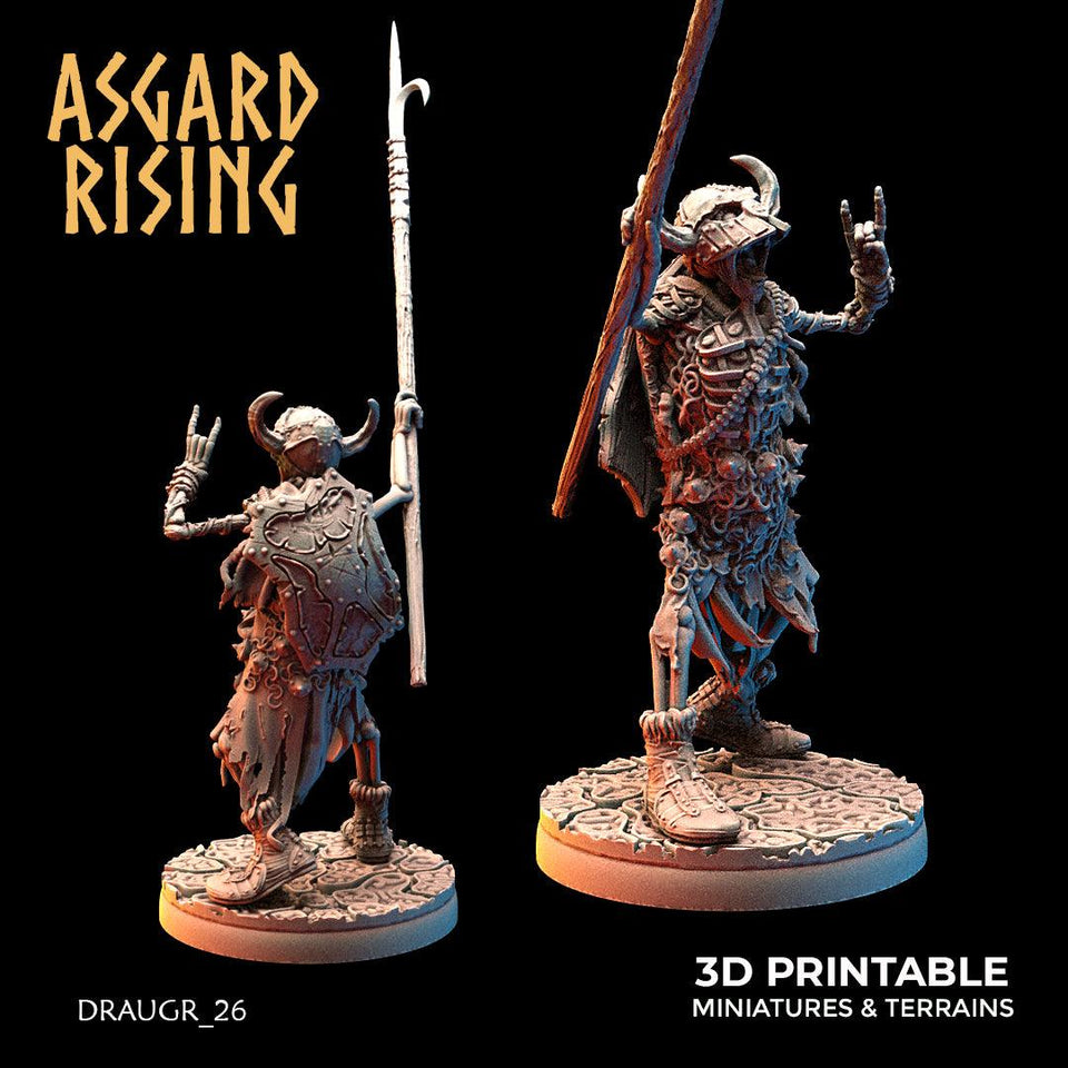 3D Printed Asgard Rising Draugr Phalanx Modular Set 28 32 mm Wargaming DnD - Charming Terrain