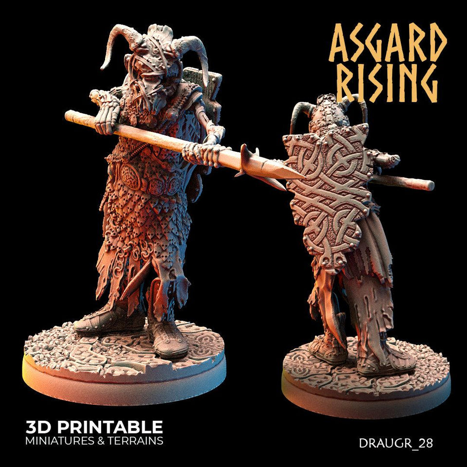 3D Printed Asgard Rising Draugr Phalanx Modular Set 28 32 mm Wargaming DnD - Charming Terrain