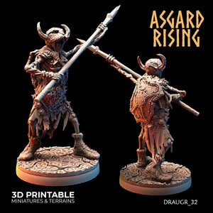 3D Printed Asgard Rising Draugr Phalanx Modular Set 28 32 mm Wargaming DnD - Charming Terrain