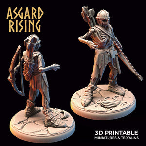 3D Printed Asgard Rising Draugr - Undead Skeleton Archers Set 28mm - 32mm - Charming Terrain