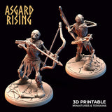 3D Printed Asgard Rising Draugr - Undead Skeleton Archers Set 28mm - 32mm - Charming Terrain