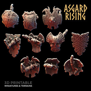 3D Printed Asgard Rising Draugr - Undead Skeleton Barrow Guards Set 28mm - 32mm - Charming Terrain
