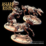 3D Printed Asgard Rising Draugr - Undead Skeleton Horses Set 28mm - 32mm - Charming Terrain