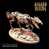 3D Printed Asgard Rising Draugr - Undead Skeleton Horses Set 28mm - 32mm - Charming Terrain