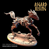 3D Printed Asgard Rising Draugr - Undead Skeleton Horses Set 28mm - 32mm - Charming Terrain