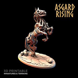 3D Printed Asgard Rising Draugr - Undead Skeleton Horses Set 28mm - 32mm - Charming Terrain