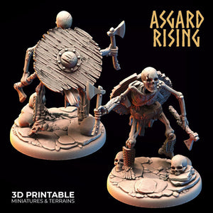 3D Printed Asgard Rising Draugr - Undead Skeleton Infantry Set 28mm - 32mm - Charming Terrain