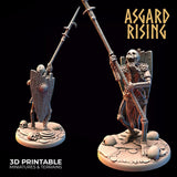 3D Printed Asgard Rising Draugr - Undead Skeleton Infantry Set 28mm - 32mm - Charming Terrain