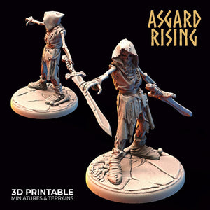 3D Printed Asgard Rising Draugr - Undead Skeleton Warriors Set 28mm - 32mm - Charming Terrain