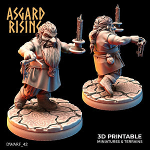 3D Printed Asgard Rising Dwarf Artisan Worker Set 28mm - 32mm - Charming Terrain