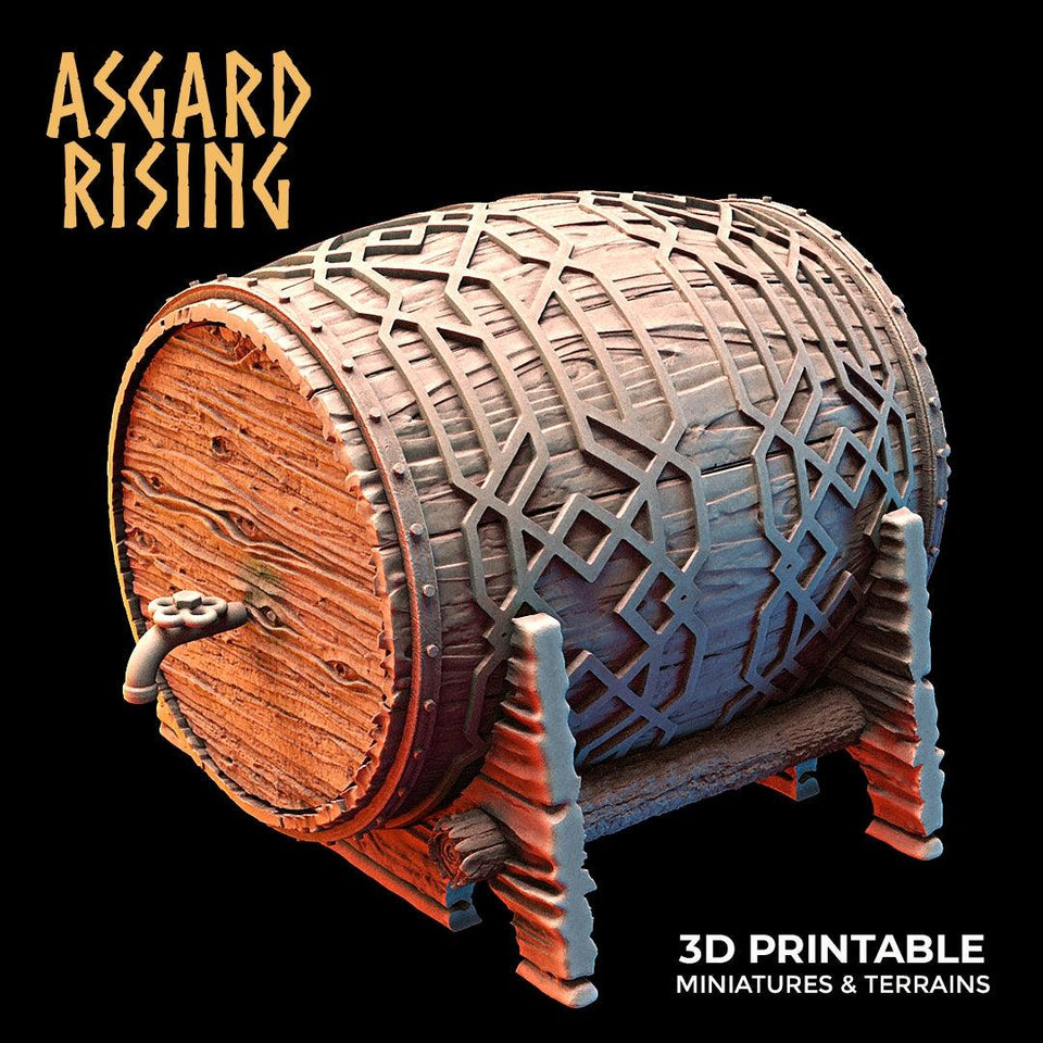 3D Printed Asgard Rising Dwarf Barrels Distillery and Brewery 28mm - 32mm - Charming Terrain