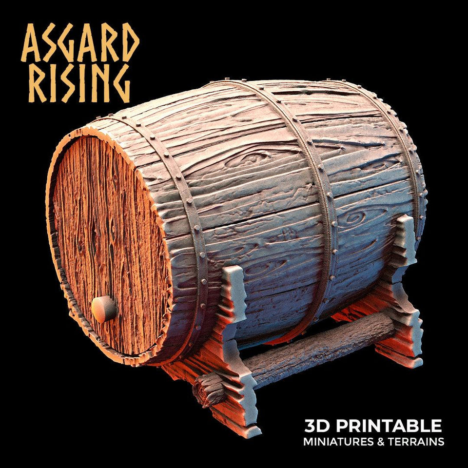 3D Printed Asgard Rising Dwarf Barrels Distillery and Brewery 28mm - 32mm - Charming Terrain