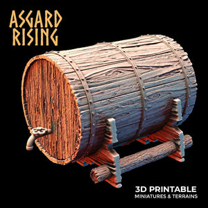 3D Printed Asgard Rising Dwarf Barrels Distillery and Brewery 28mm - 32mm - Charming Terrain