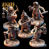 3D Printed Asgard Rising Dwarf Dwarven Miners Set 1 28mm - 32mm - Charming Terrain