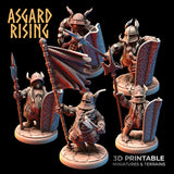 3D Printed Asgard Rising Dwarf Full Plate Shield and Banner Set 28mm - 32mm - Charming Terrain