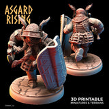 3D Printed Asgard Rising Dwarf Full Plate Shield and Banner Set 28mm - 32mm - Charming Terrain