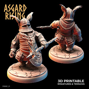 3D Printed Asgard Rising Dwarf Full Plate Warrior Warband Set 28mm - 32mm - Charming Terrain