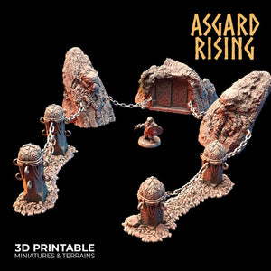 3D Printed Asgard Rising Dwarf Mountain Pass Fortress Entrance 28mm - 32mm - Charming Terrain