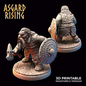 3D Printed Asgard Rising Dwarf Warrior Gambeson Modular Warband Set 28mm - 32mm - Charming Terrain