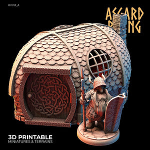 3D Printed Asgard Rising Dwarven Kingdom Houses Industrial Architecture 28mm - 32mm - Charming Terrain