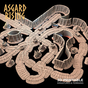 3D Printed Asgard Rising Dwarven Mines Underground Railroad 28mm - 32mm - Charming Terrain