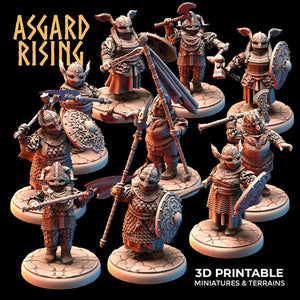 3D Printed Asgard Rising Dwarven Shield-Maidens Set 28mm - 32mm - Charming Terrain