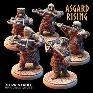 3D Printed Asgard Rising Dwarves Crossbow Chain Mail Set 28mm - 32mm - Charming Terrain