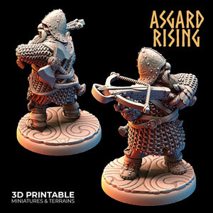 3D Printed Asgard Rising Dwarves Crossbow Chain Mail Set 28mm - 32mm - Charming Terrain