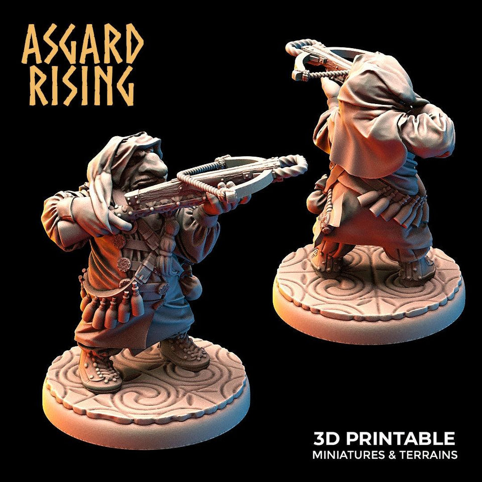 3D Printed Asgard Rising Dwarves Hooded Rangers Ranged Weapons Set 28mm - 32mm - Charming Terrain