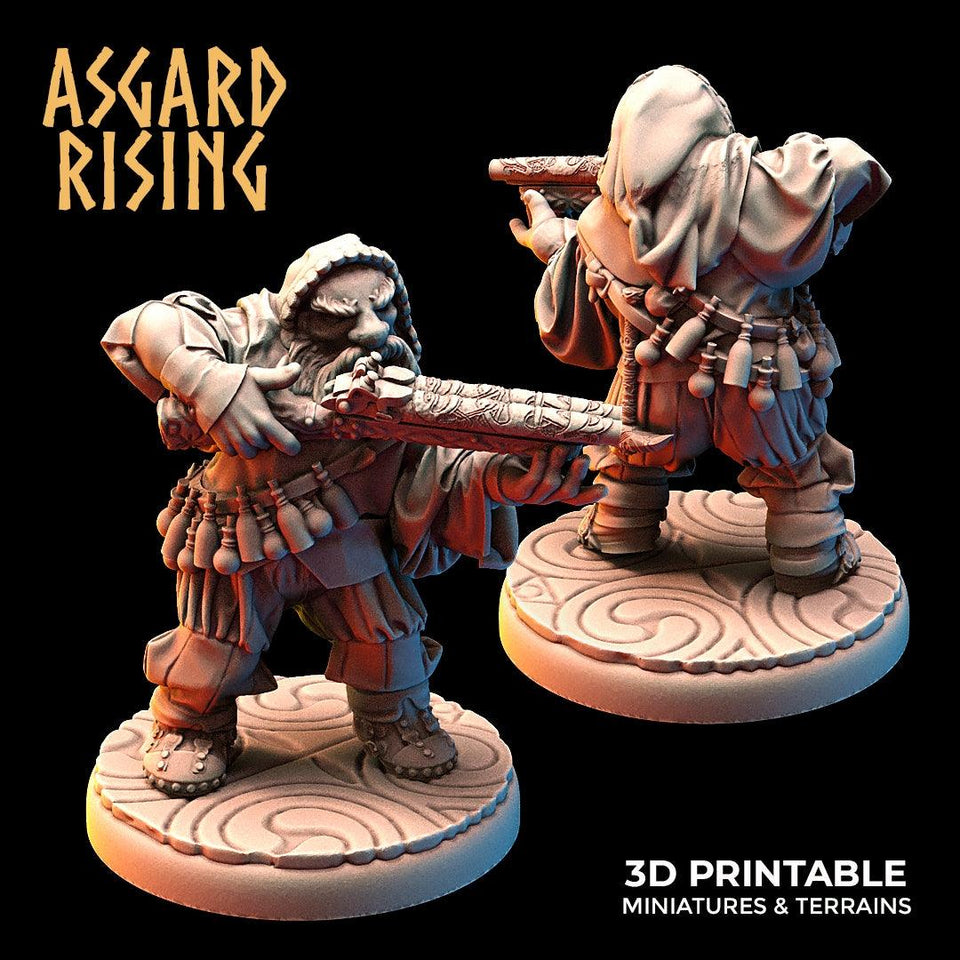 3D Printed Asgard Rising Dwarves Hooded Rangers Ranged Weapons Set 28mm - 32mm - Charming Terrain