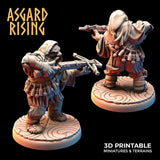 3D Printed Asgard Rising Dwarves Hooded Rangers Ranged Weapons Set 28mm - 32mm - Charming Terrain