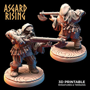 3D Printed Asgard Rising Dwarves Hooded Rangers Ranged Weapons Set 28mm - 32mm - Charming Terrain