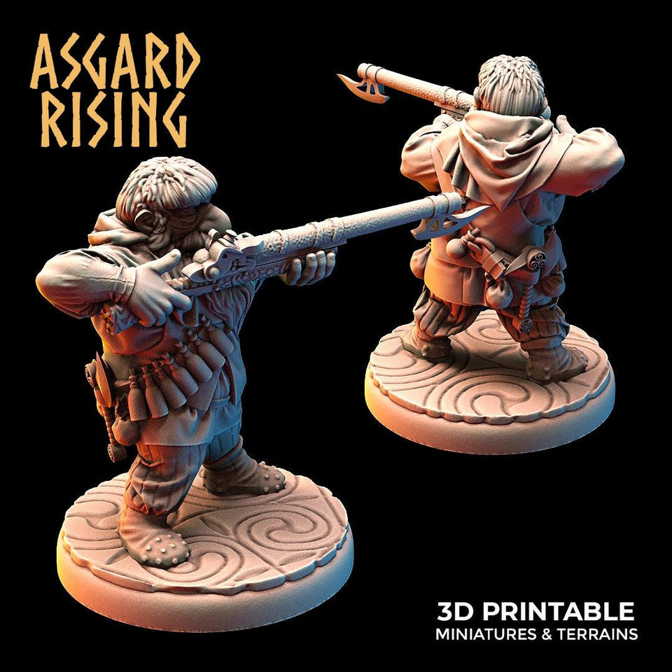 3D Printed Asgard Rising Dwarves Hooded Rangers Ranged Weapons Set 28mm - 32mm - Charming Terrain