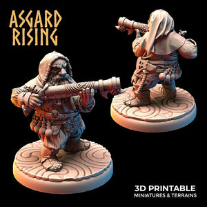 3D Printed Asgard Rising Dwarves Hooded Rangers Ranged Weapons Set 28mm - 32mm - Charming Terrain