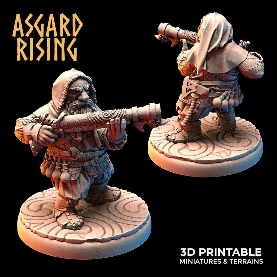 3D Printed Asgard Rising Dwarves Hooded Rangers Ranged Weapons Set 28mm - 32mm - Charming Terrain