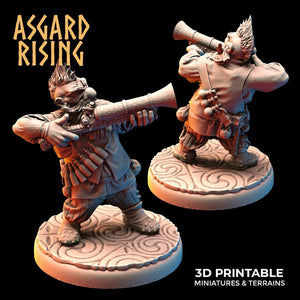 3D Printed Asgard Rising Dwarves Ranged Weapons Set 28mm - 32mm - Charming Terrain