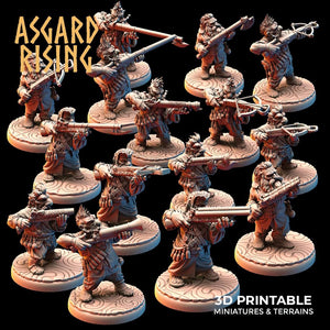 3D Printed Asgard Rising Dwarves Ranged Weapons Set 28mm - 32mm - Charming Terrain