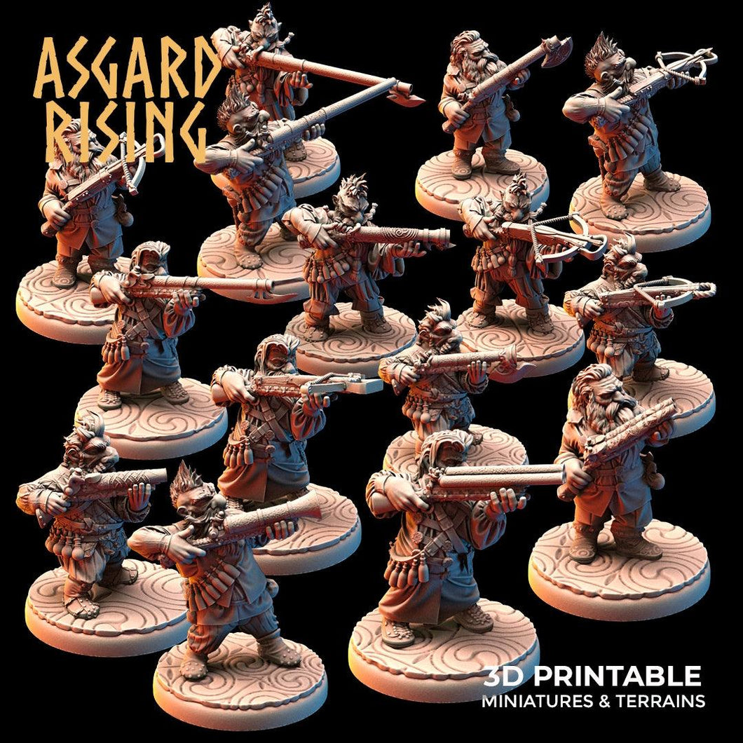 3D Printed Asgard Rising Dwarves Ranged Weapons Set 28mm - 32mm - Charming Terrain