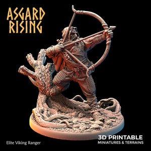 3D Printed Asgard Rising Elite Viking Ranger 28 32mm Wargaming DnD - Charming Terrain